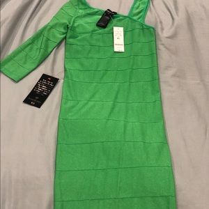 Bebe green bodycon dress